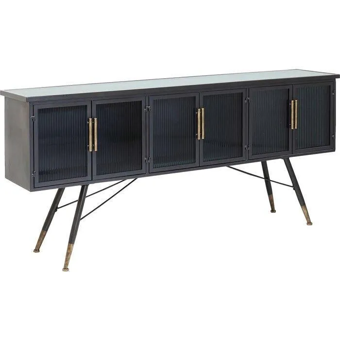 La Gomera Black Metal/Glass 6 Doors Sideboard