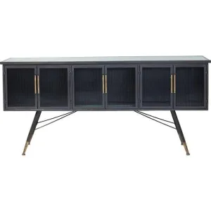 La Gomera Black Metal/Glass 6 Doors Sideboard