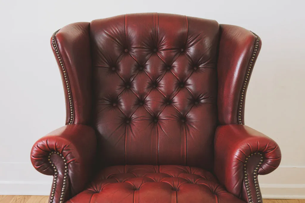 Leather Chesterfield Wingback