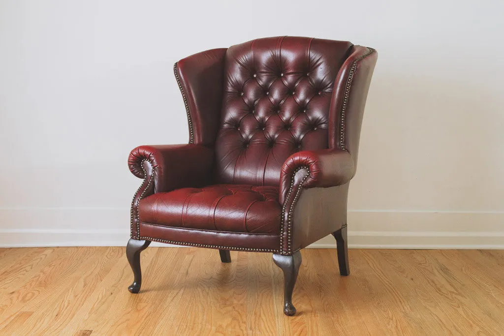 Leather Chesterfield Wingback