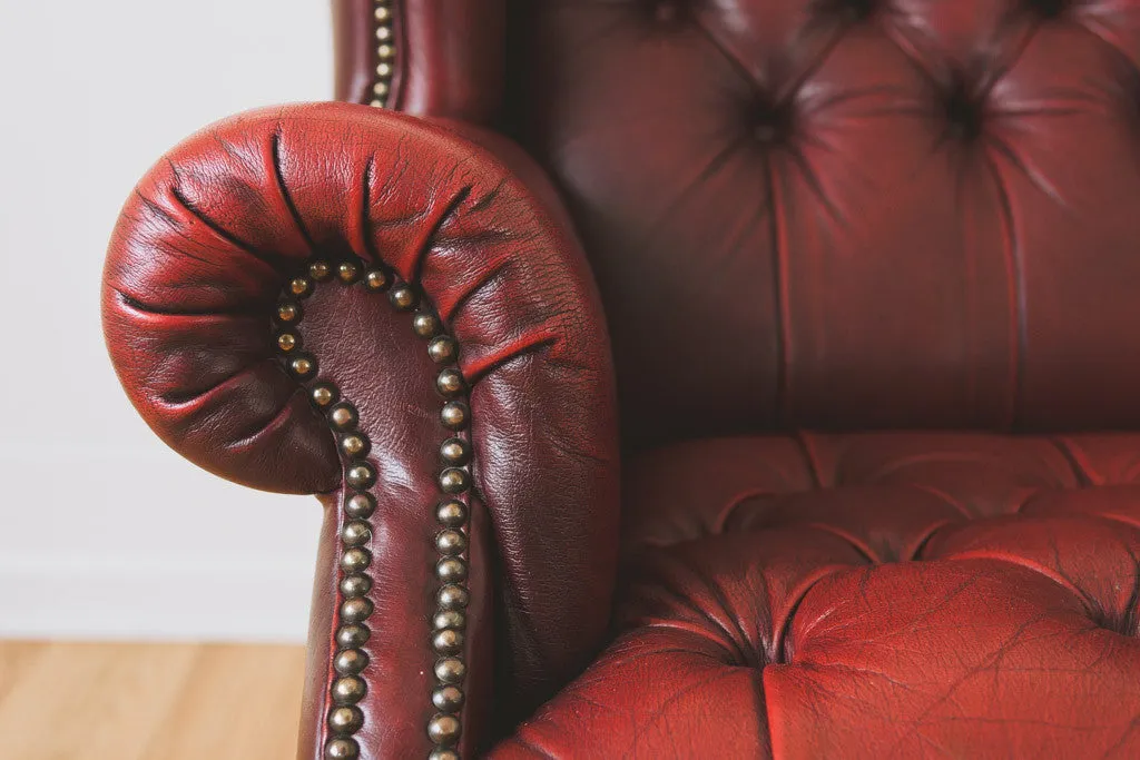 Leather Chesterfield Wingback