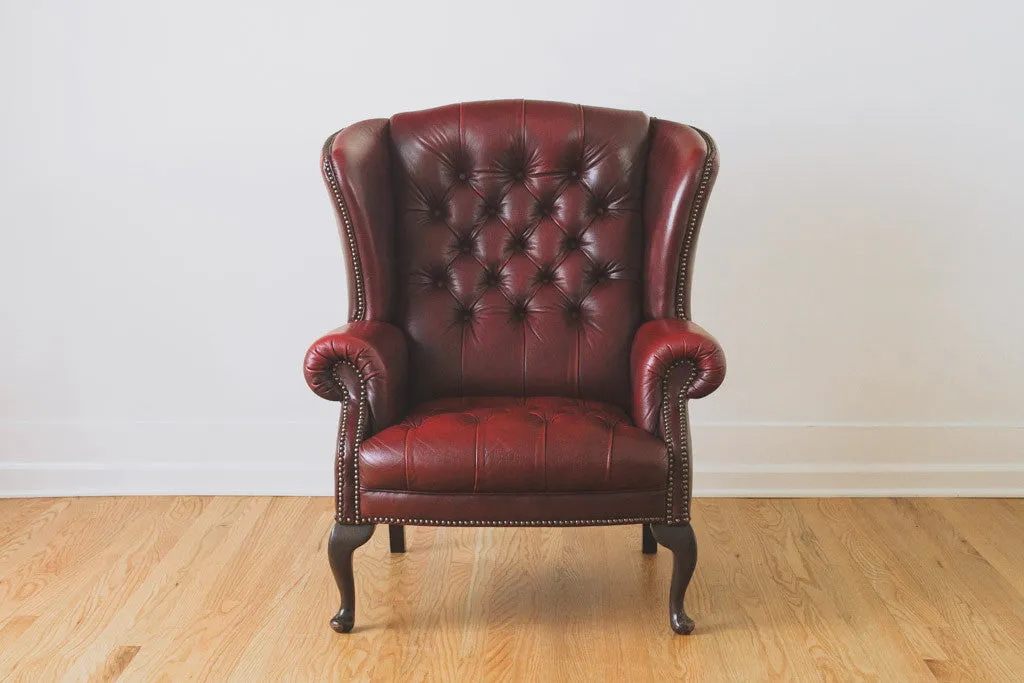 Leather Chesterfield Wingback