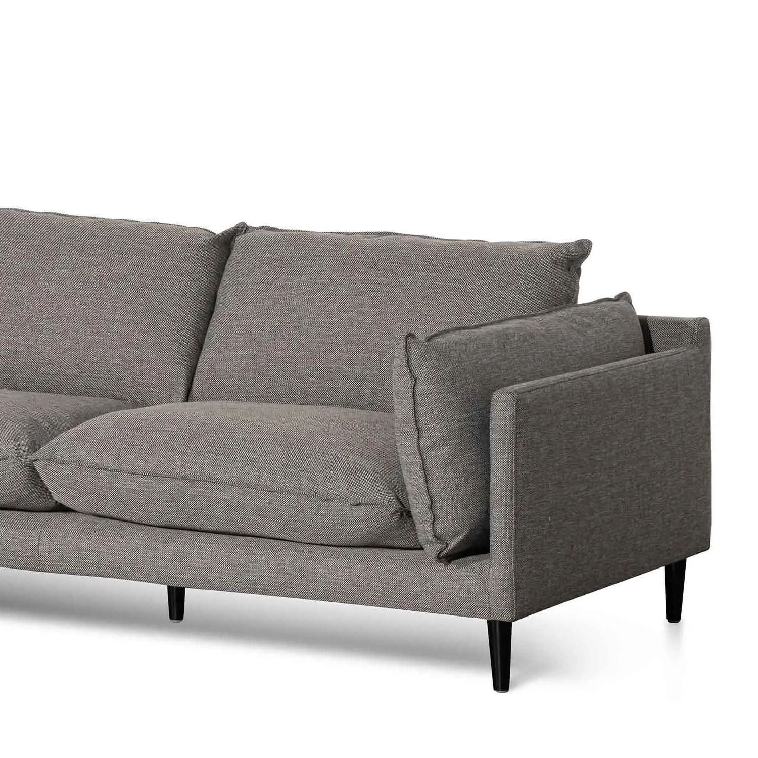 Lucio 4 Seater Left Chaise Fabric Sofa - Graphite Grey