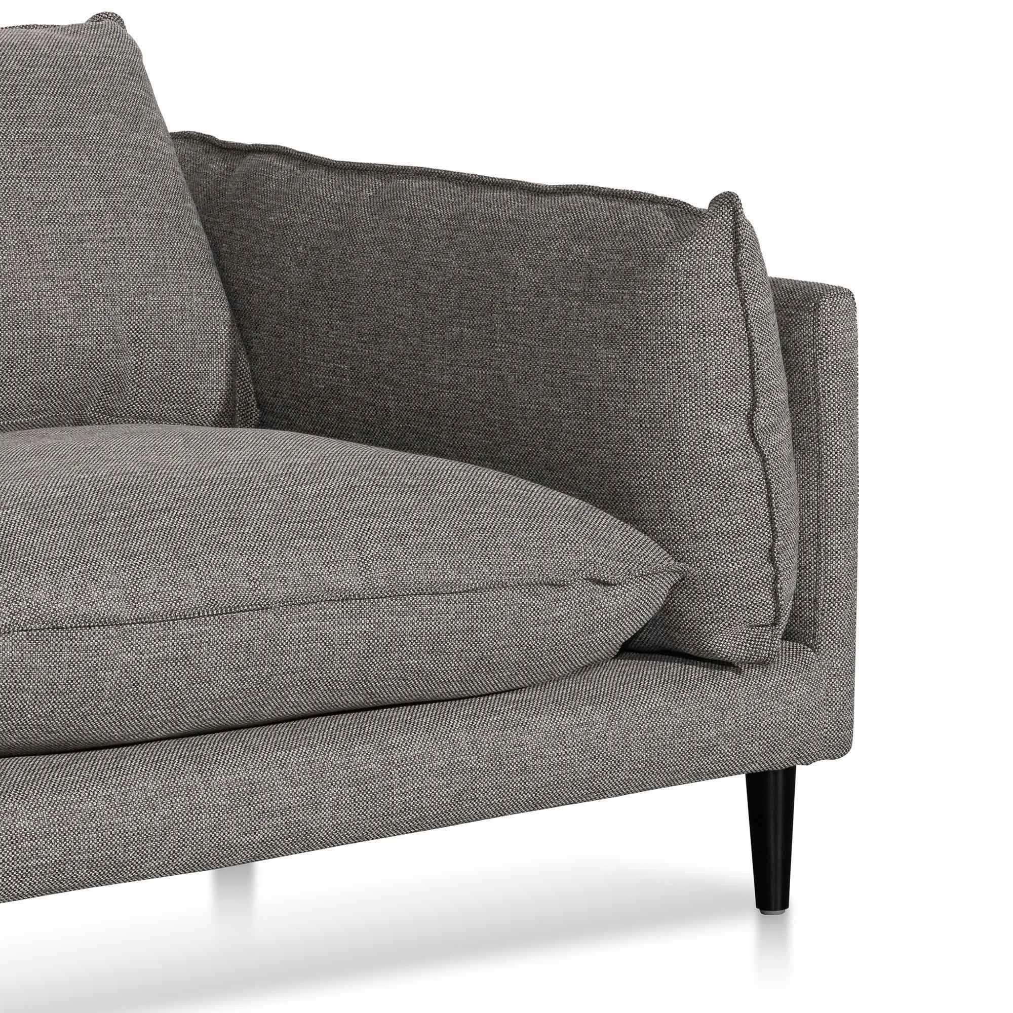 Lucio 4 Seater Left Chaise Fabric Sofa - Graphite Grey