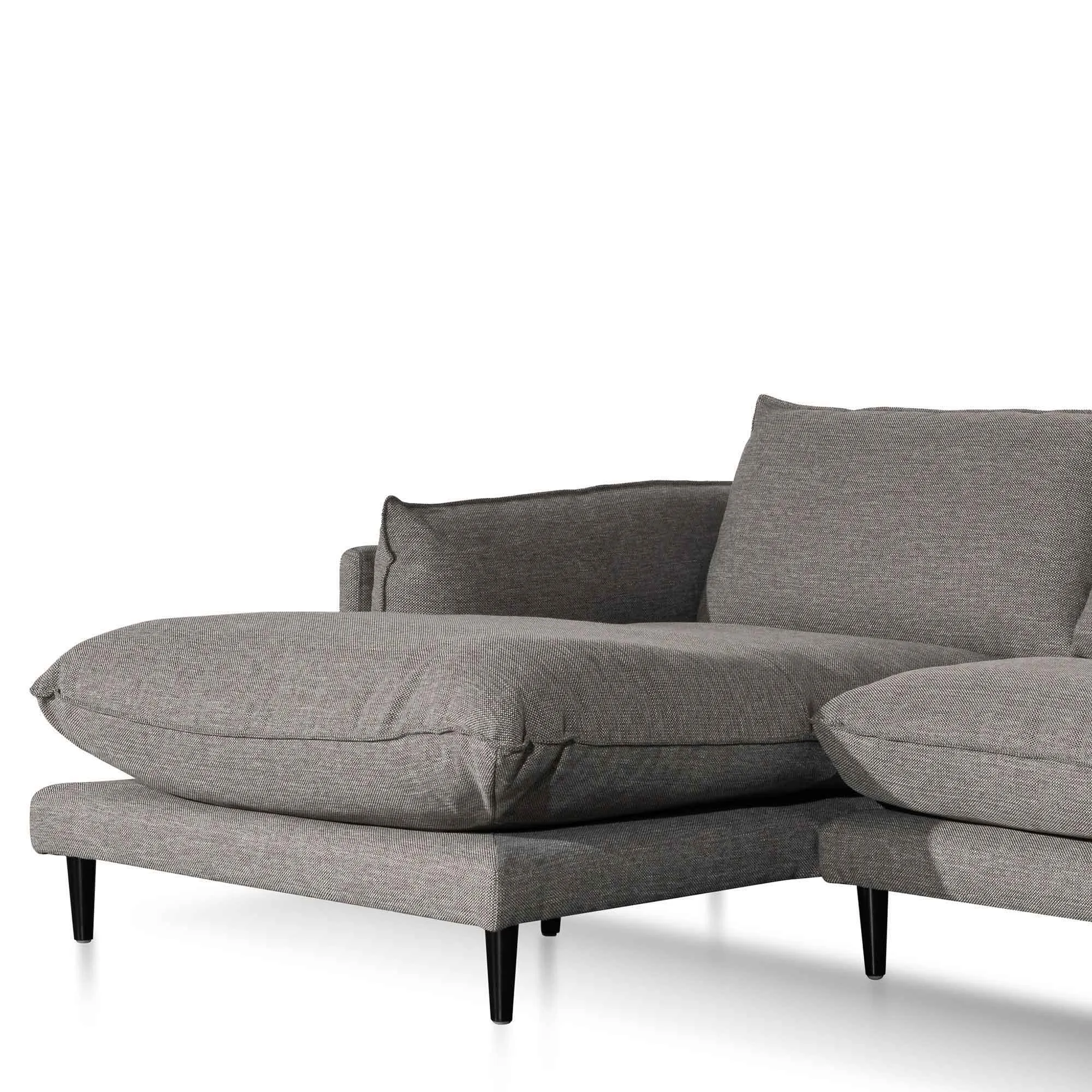 Lucio 4 Seater Left Chaise Fabric Sofa - Graphite Grey