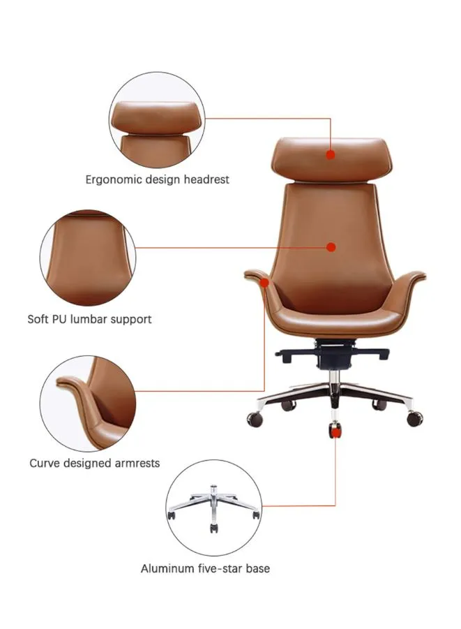 Luxury Swivel Leather Executive Office Chair | Ergonomic High Back Computer Furniture