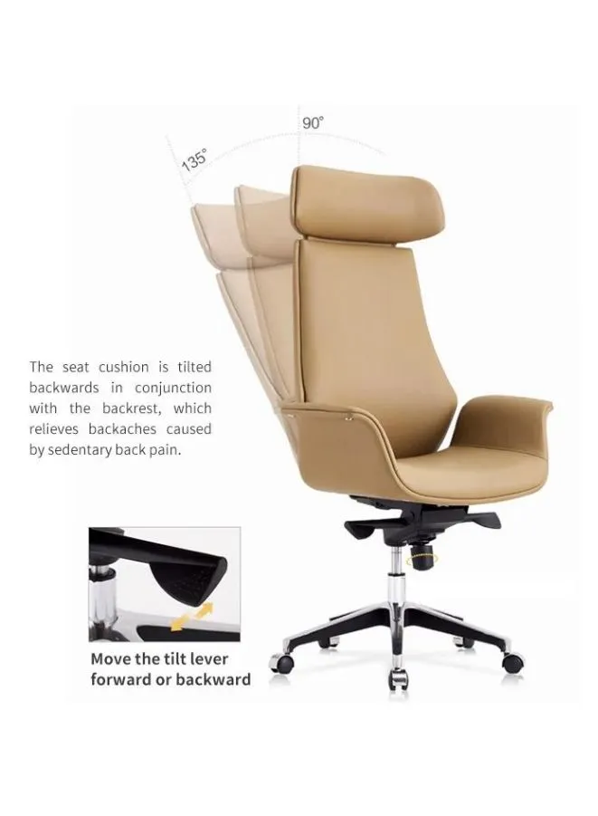 Luxury Swivel Leather Executive Office Chair | Ergonomic High Back Computer Furniture