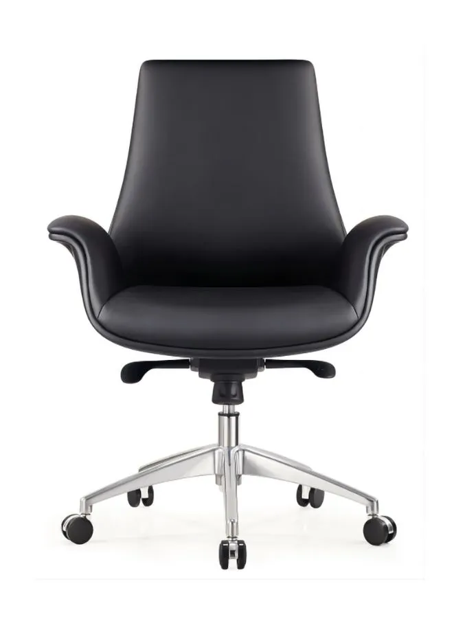 Luxury Swivel Leather Office Chair, Executive Ergonomic Furniture, Medium Back, Computer Chairs