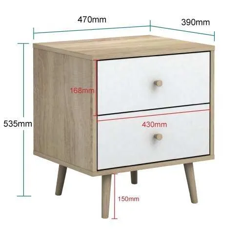 MerryLuk 5 Drawers Chest Dresser with 2 Bedside Tables