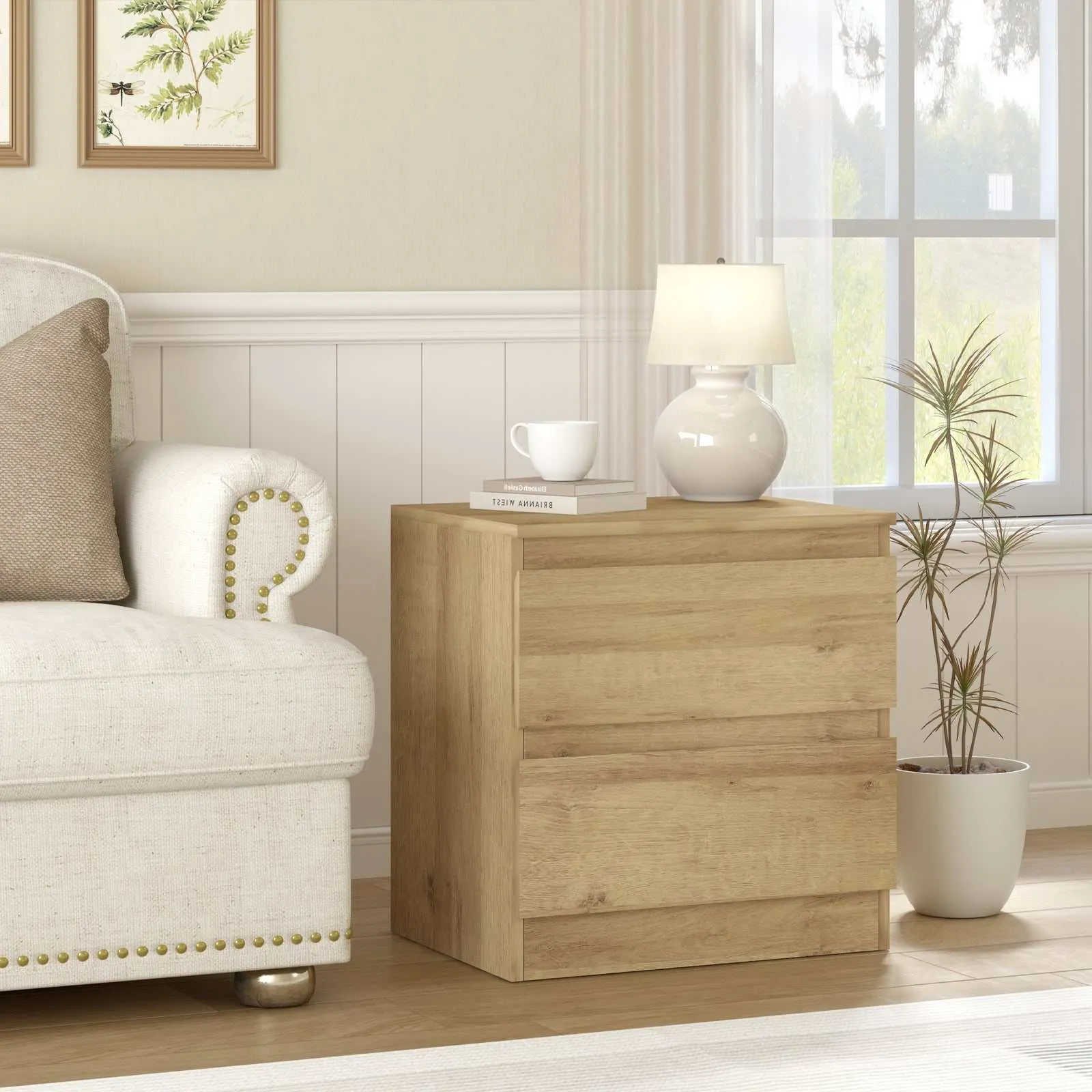 MerryLuk 6 Drawers Chest Dresser with 2 Bedside Tables