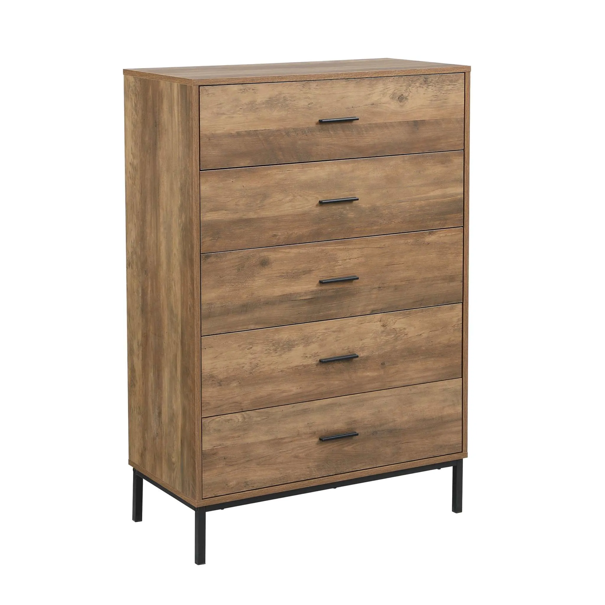 MerryLuk Bronx Chest of 5 Drawers Dresser and Nightstand Set