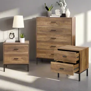 MerryLuk Bronx Chest of 5 Drawers Dresser and Nightstand Set