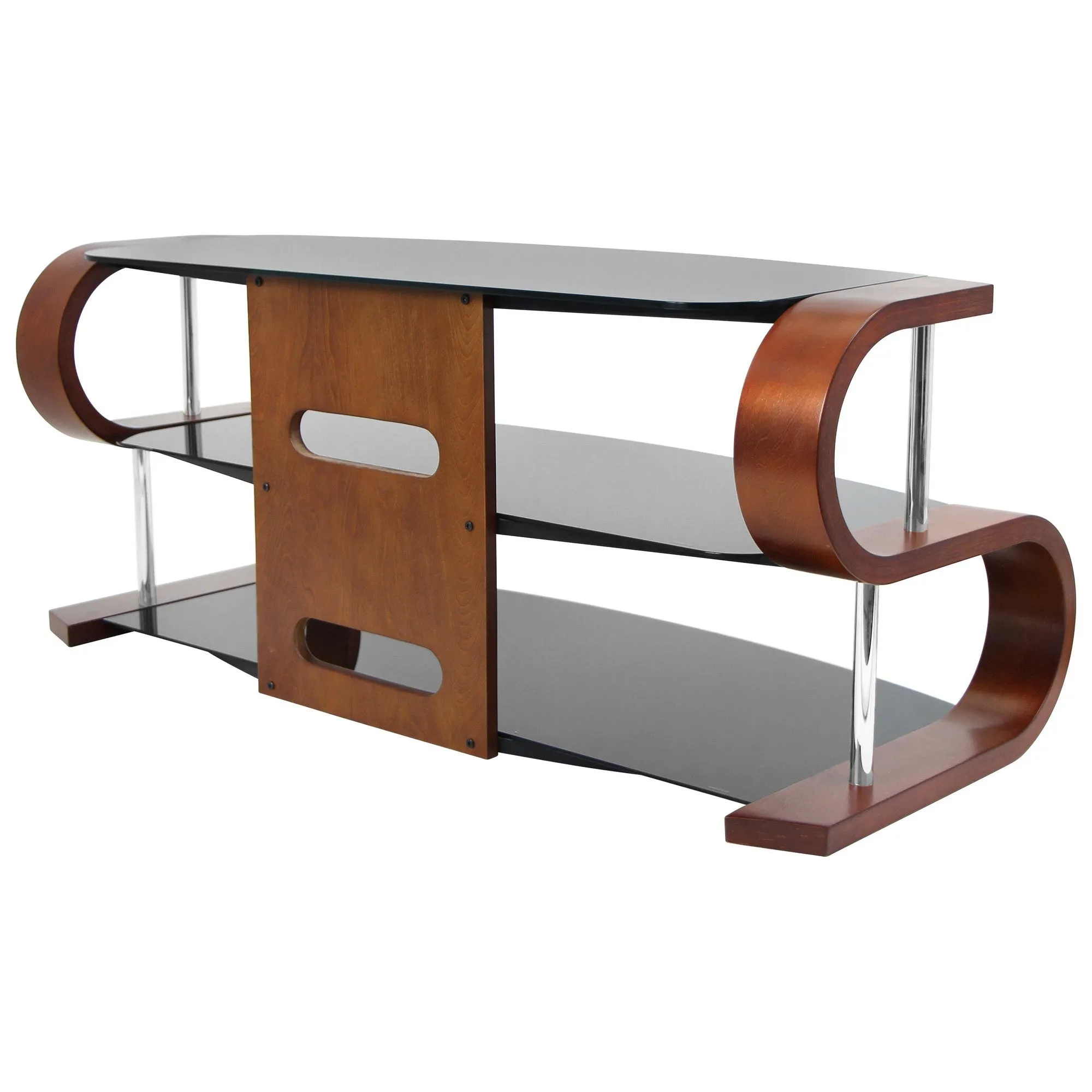 Metro 120 Contemporary TV Stand in Birch and Black by LumiSource