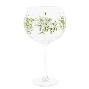 Mistletoe Wine Glass