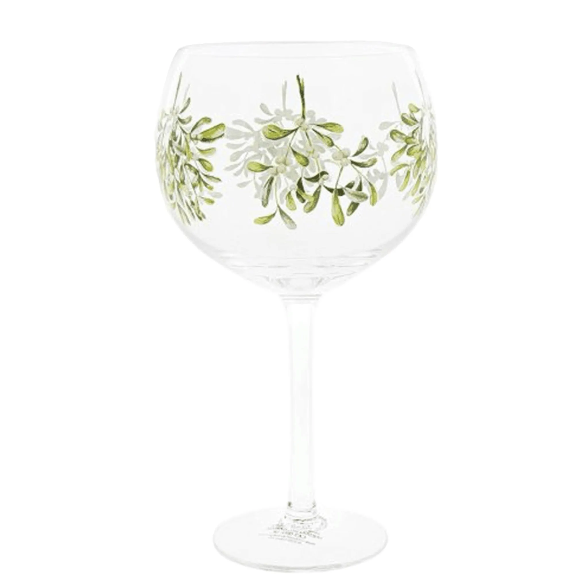 Mistletoe Wine Glass