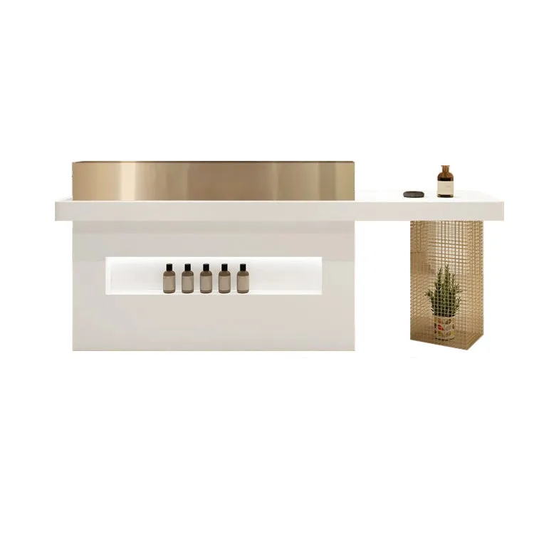 Modern Stylish Reception Cashier Counter with High Storage and Drawers