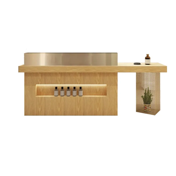 Modern Stylish Reception Cashier Counter with High Storage and Drawers