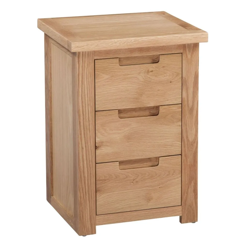 Moderna Oak 3 Drawer Bedsside