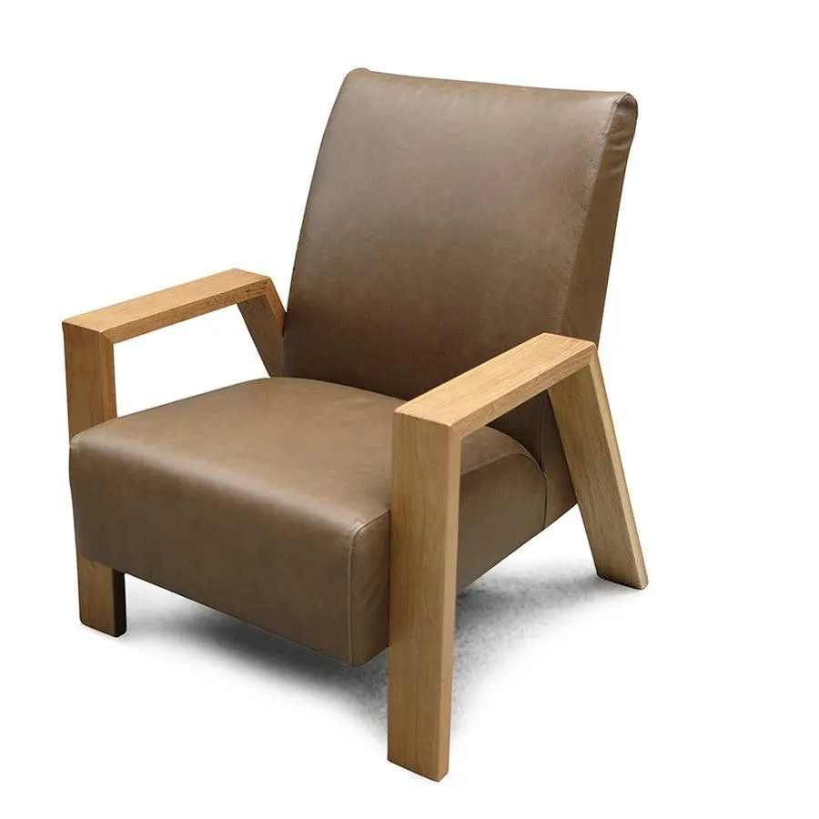 Mogambo leather armchair in coronet olive