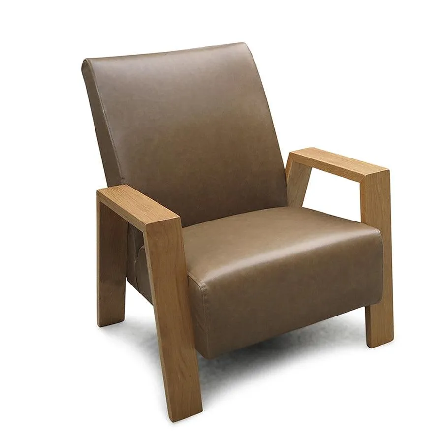 Mogambo leather armchair in coronet olive