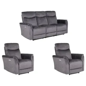 Mortimer Graphite 3 1 1 Sofa Set by Vida Living