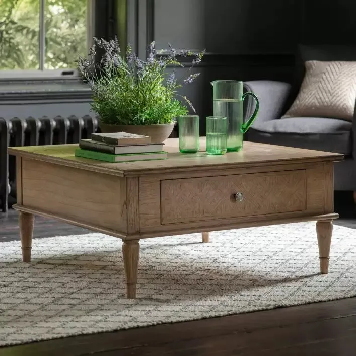 Mustique Square 2 Drawer Coffee Table - Natural