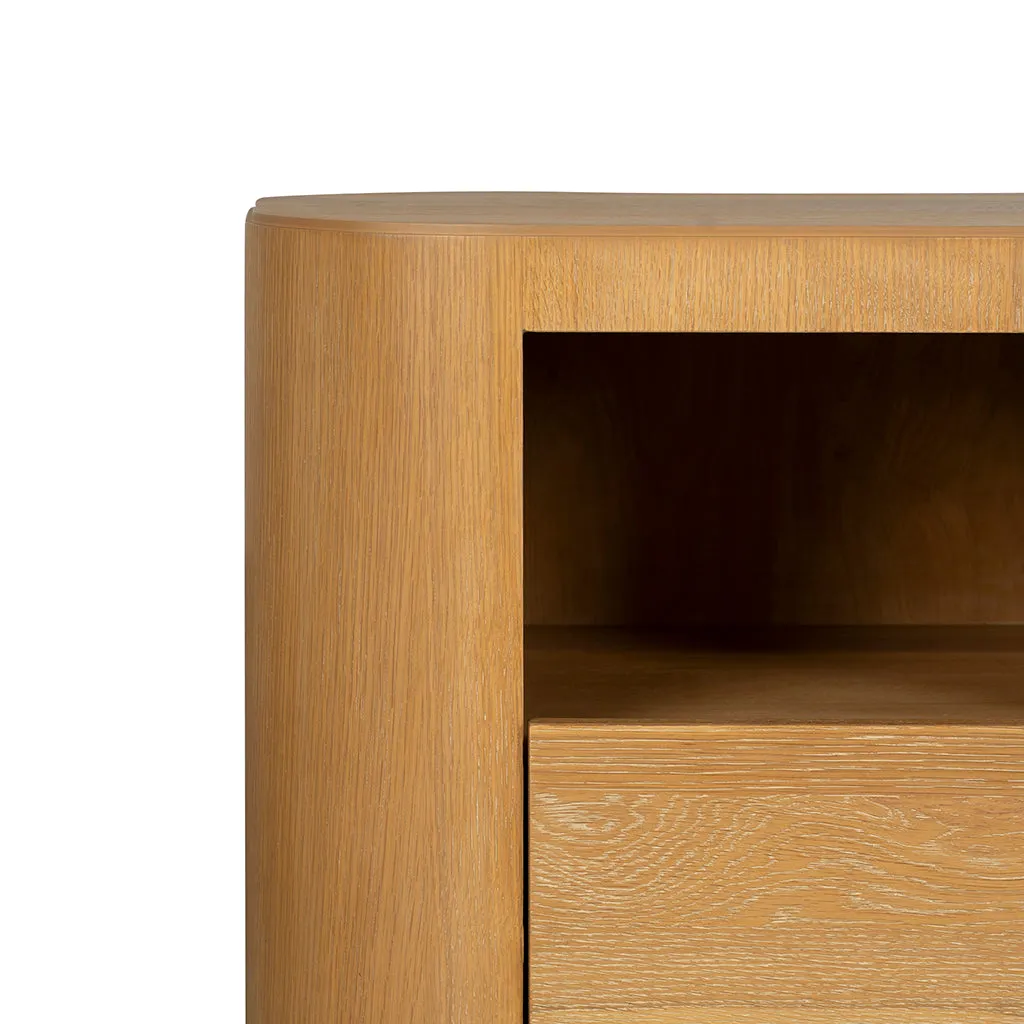 Navin Bedside Table - Dusty Oak