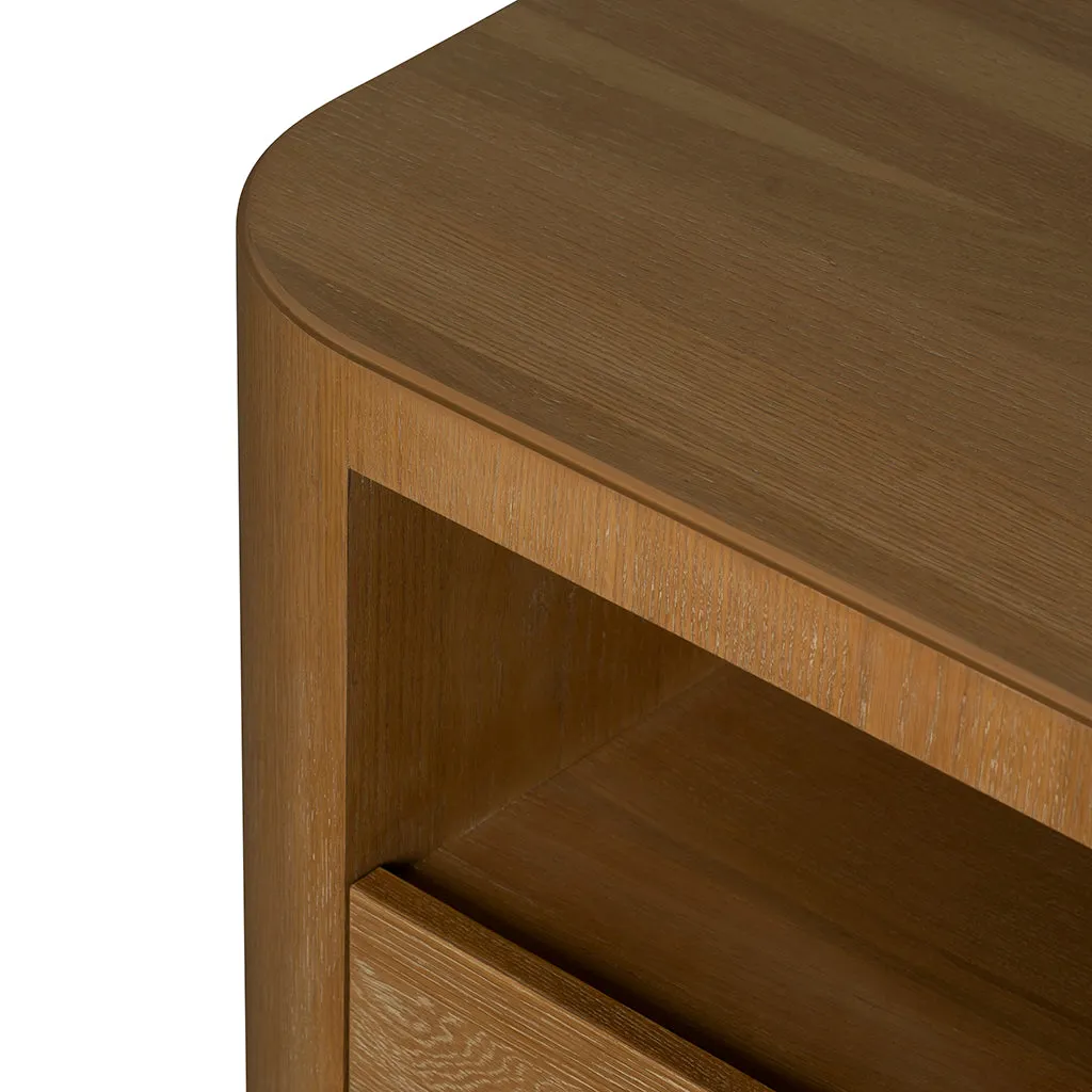 Navin Bedside Table - Dusty Oak