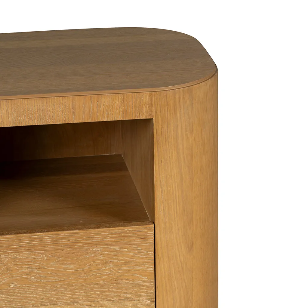 Navin Bedside Table - Dusty Oak