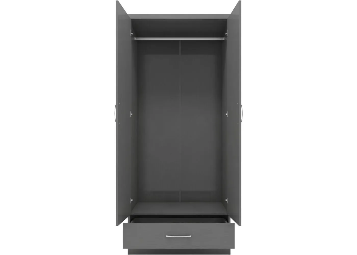 Nevada 3D Effect Grey 2-Door Wardrobe by Wholesale Beds & Furniture