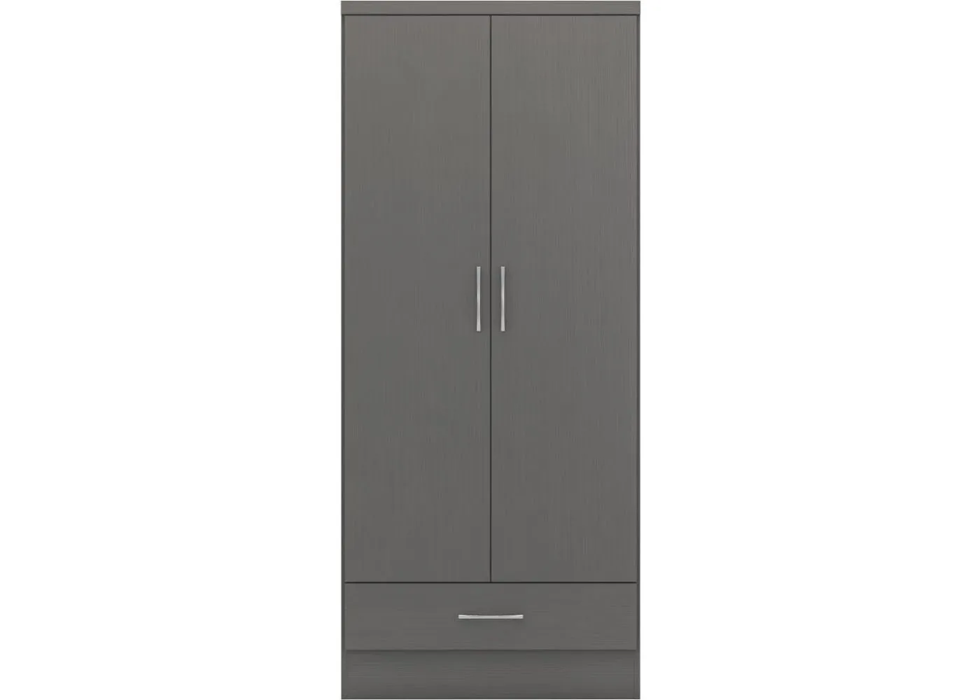 Nevada 3D Effect Grey 2-Door Wardrobe by Wholesale Beds & Furniture