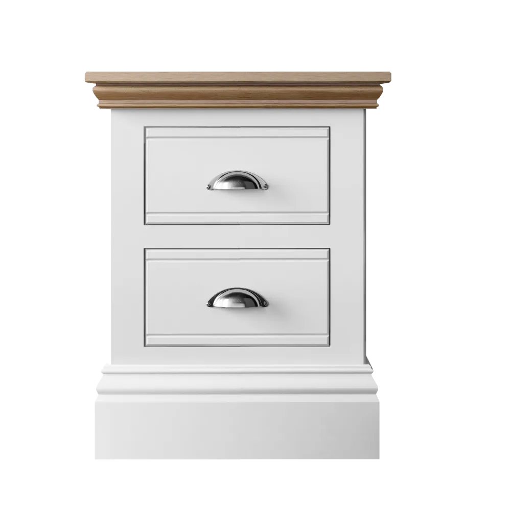 New England Painted 2 Drawer Bedside