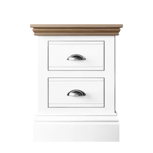 New England Painted 2 Drawer Bedside