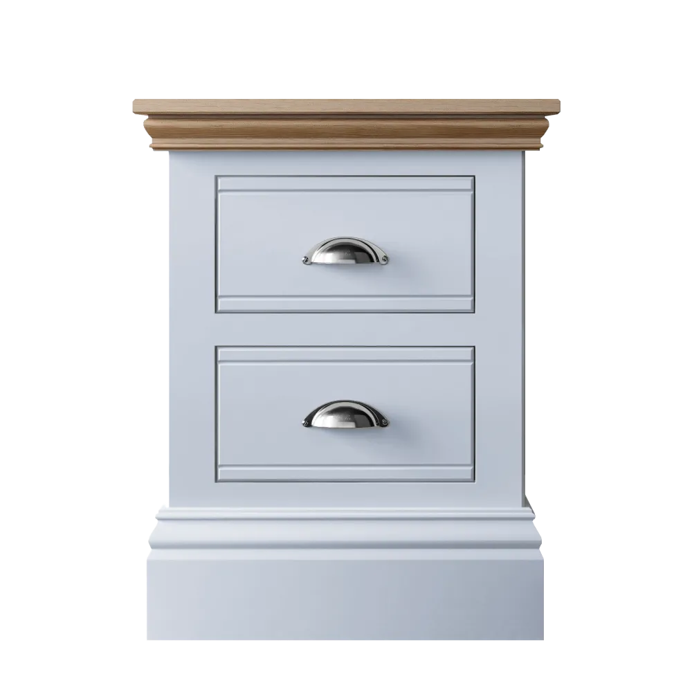 New England Painted 2 Drawer Bedside