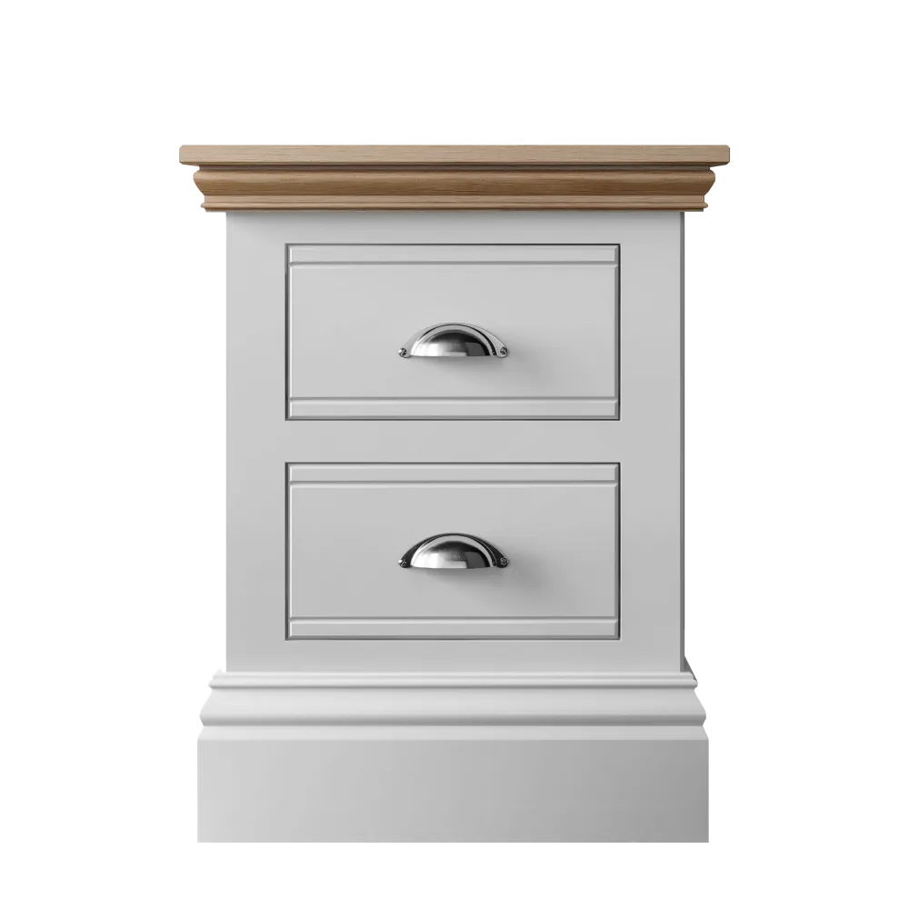 New England Painted 2 Drawer Bedside