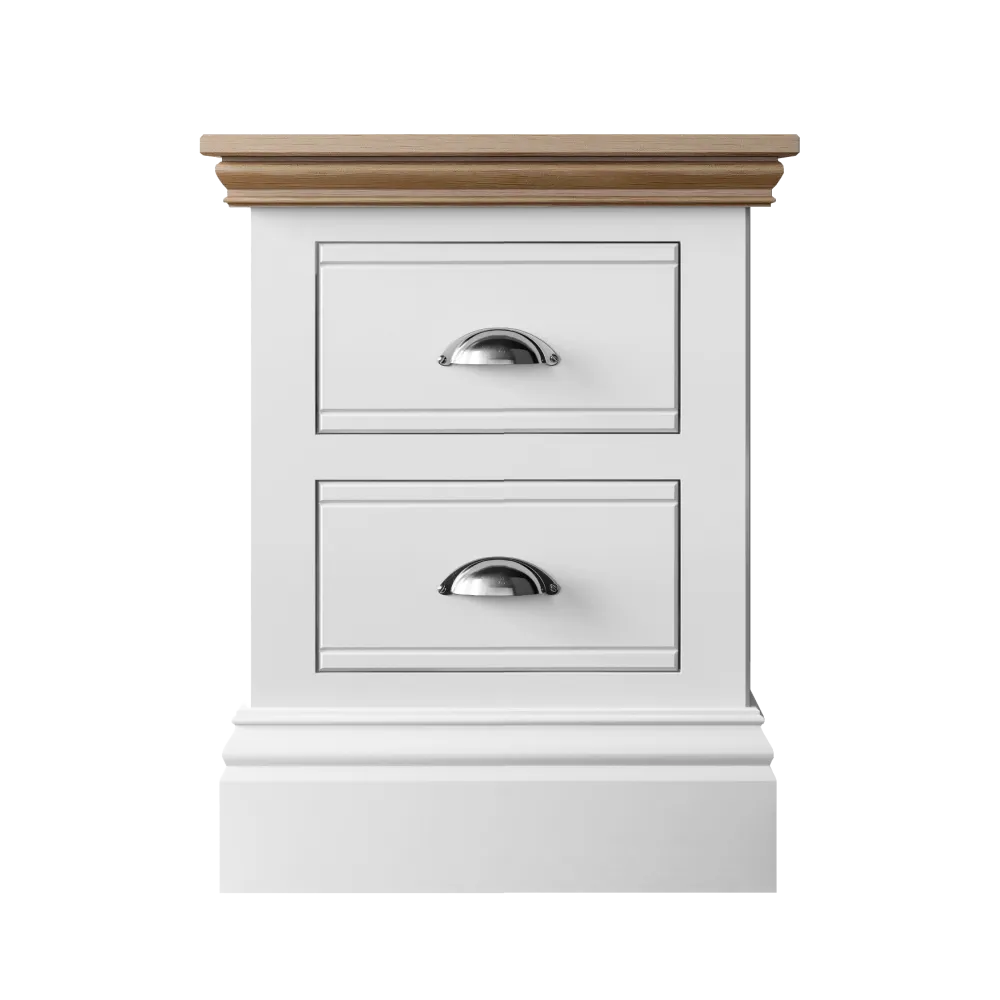 New England Painted 2 Drawer Bedside