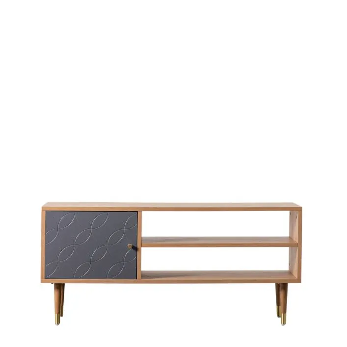 Newbury Media Unit - Grey / Oak