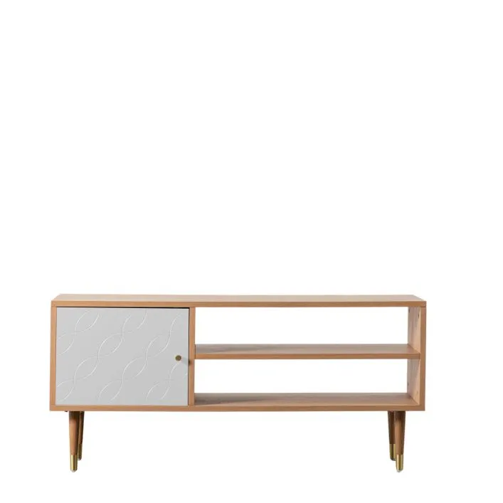 Newbury Media Unit - Oak / White