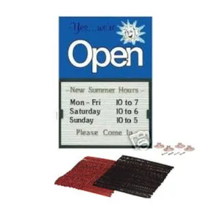 Open Closed Blue with Sun 14"x20" Message Slider Board Sign