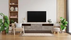 Pamukkale TV Unit - Grey Marble Effect