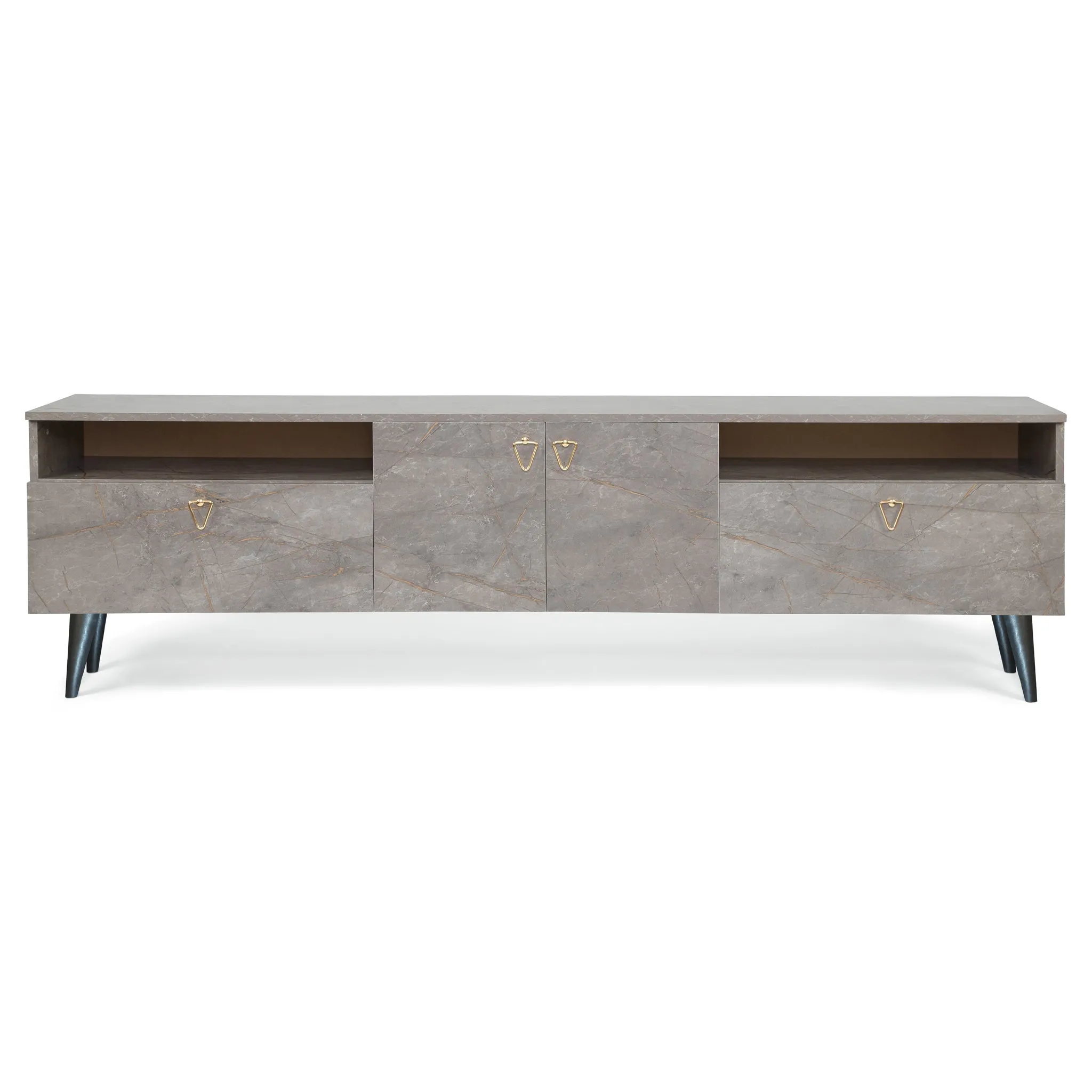 Pamukkale TV Unit - Grey Marble Effect