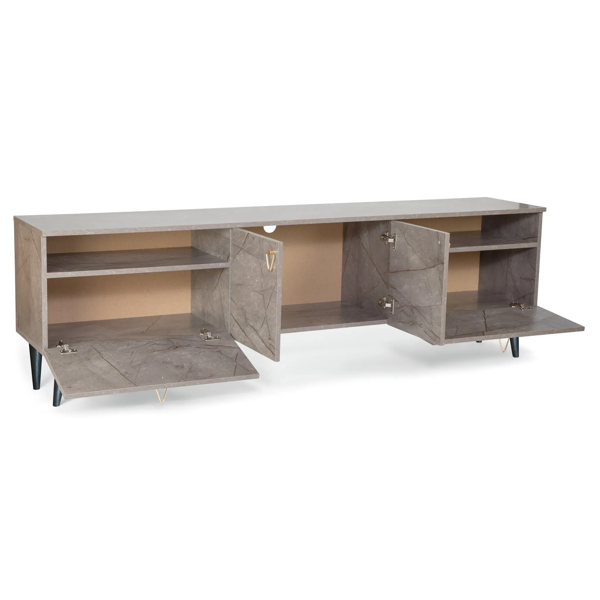 Pamukkale TV Unit - Grey Marble Effect