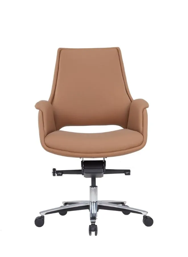 Premium PU Leather Office Chair with Four-Position Tilting Mechanism, Aluminum Base, and 85#4 Black Gaslift