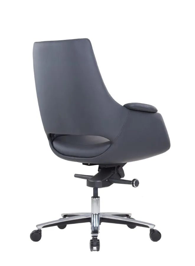 Premium PU Leather Office Chair with Four-Position Tilting Mechanism, Aluminum Base, and 85#4 Black Gaslift