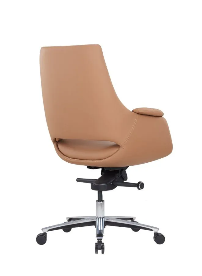 Premium PU Leather Office Chair with Four-Position Tilting Mechanism, Aluminum Base, and 85#4 Black Gaslift