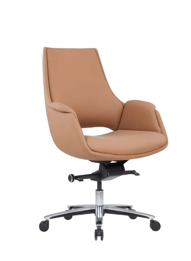 Premium PU Leather Office Chair with Four-Position Tilting Mechanism, Aluminum Base, and 85#4 Black Gaslift