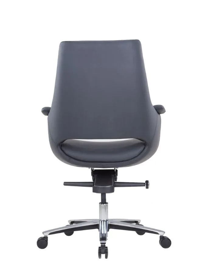 Premium PU Leather Office Chair with Four-Position Tilting Mechanism, Aluminum Base, and 85#4 Black Gaslift