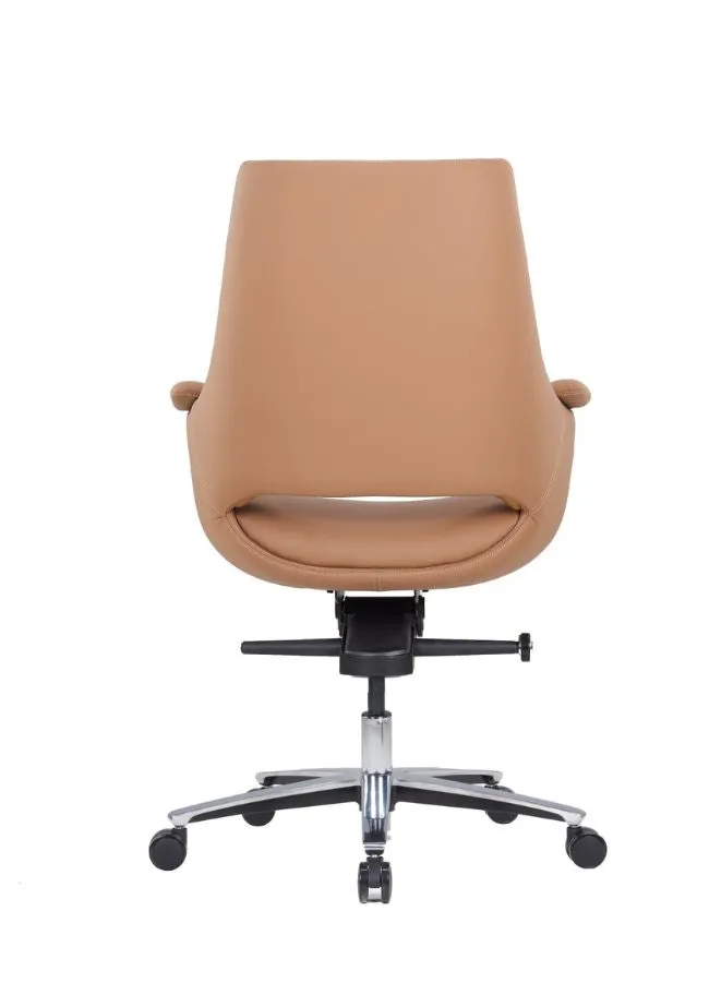 Premium PU Leather Office Chair with Four-Position Tilting Mechanism, Aluminum Base, and 85#4 Black Gaslift