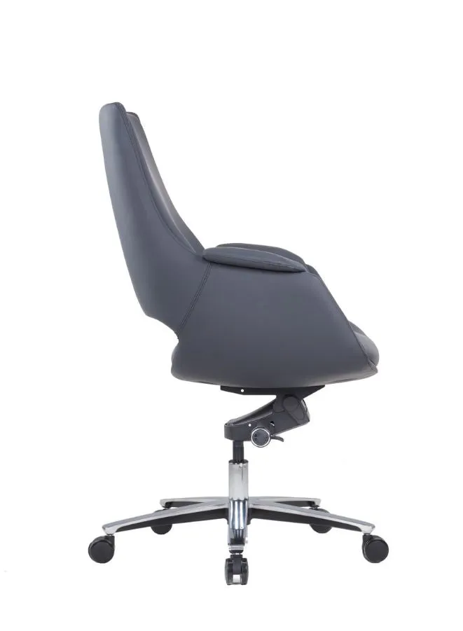 Premium PU Leather Office Chair with Four-Position Tilting Mechanism, Aluminum Base, and 85#4 Black Gaslift