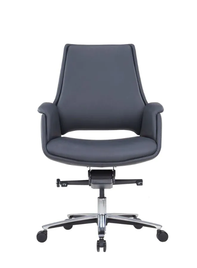 Premium PU Leather Office Chair with Four-Position Tilting Mechanism, Aluminum Base, and 85#4 Black Gaslift